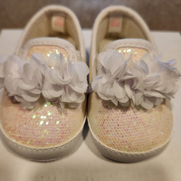 Stepping Stone: Infant Girl Slip-On Shoe: Sparkles & Ruffles: 3-6M - Picture 4 of 4